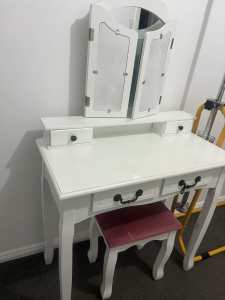 French antique vanity and chair