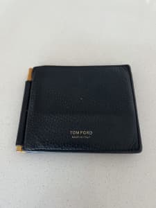 Tom Ford Leather Money Clip Bi Fold Wallet