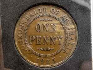 1925 One Penny (Very Fine) Australian Predecimal Coin