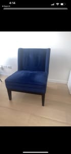 Navy Velvet Lounge Chair