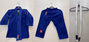 Blue Unisex Kids BJJ Gi MMA Martial Art Uniform Size Y2/M0 Set