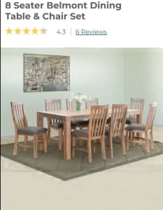 8 Seater Table and Chairs set- Brand New 