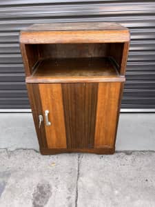 Vintage bedside table with cupboard (one only) $30