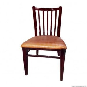 Dining Chair Brown With Metal Frame And Black Cushion - YQ-G-15B