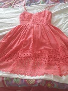 BNWT Forever New Sadie Lace Trim Chaos Pink Dress