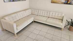 White leather couch. Leather Sofa LOUNGE with RRP $2990