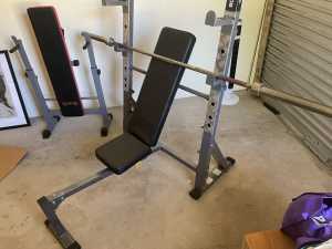 Weights bench/s and Olympic bar