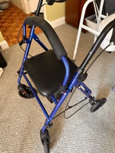 Walker with brakes and seat