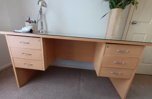 Office Desk with Fixed Drawers