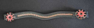 Pony Black Leather Wave Bling Browband