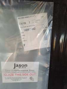 4 x Jason pearl white fixed windows 1409L x 442W