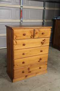 Solid wooden 6 drawers tallboy can deliver