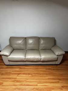 Leather Beige Couch for sale