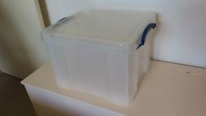 Two Plastic Storage Boxes for sale.