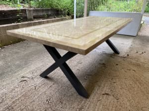 Outdoor Table - Travertine Stone