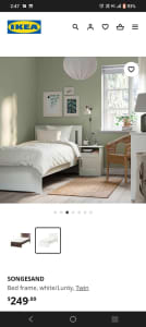 IKEA Songesand Single Bed w/ Mattress, Slats Mattress topper