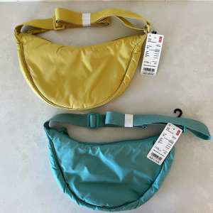 Uniqlo round mini shoulder bags x2 (yellow and aqua) - new with tags