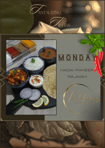Quality Indian Tiffin Food Service - Weekly Menu - Pickup/Delivery