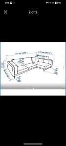 Lshaped couch Nockeby rrp 2000