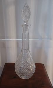 Vintage cut crystal decanter for wine or liquor