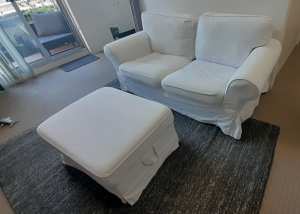 Ikea lounge seat and ottoman with storage
