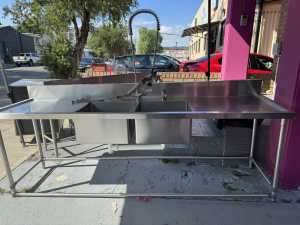 Stainless Steel sink bench with taps
