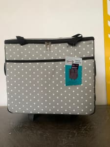 NEW SEMCO DOTS TROLLEY BAG GREY AND WHITE RRP $150