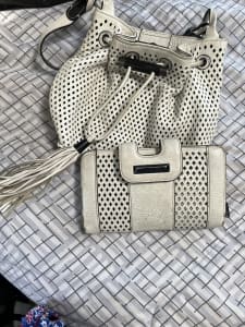 White tassel mimco bag and matching wallet