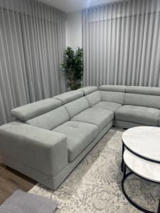 Grey L shape couch in excellent condition