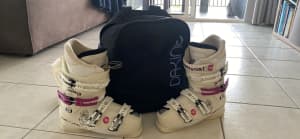 Rossignol Ladies Ski Boots Size 8 and Dakine Ski Boot Bag