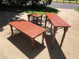 Set of three tables