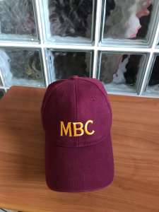 MAROON CAP WITH YELLOW EMBROIDERED MBC