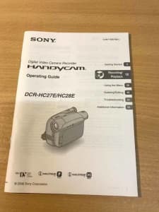 Sony Handycam DCR-HC27E / HC28E MiniDV Camcorder Instructions Manual