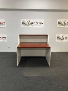 Reception Desk-Jarrah and White-1200mm wide