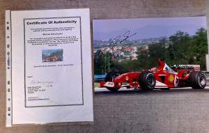 Michael Schumacher photo signed with certificate of authenticity