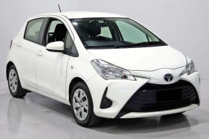 2017 Toyota Yaris NCP130R Ascent White Automatic Hatchback