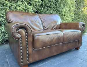 STUNNING 2.5 SEAT LEATHER CHESTERFIELD SOFA COUCH LOUNGE