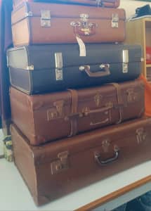 Vintage suitcases possibly 40s to 70s Can separate