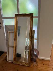 Large gold mirror