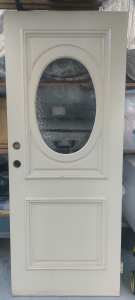 Solid timber front door with frosted glass panel 2040 x 820 x 38