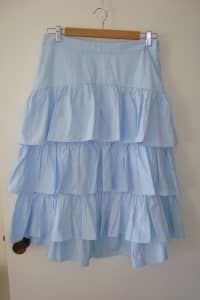 Brand NEW Seed heritage sz 12 midi long midaxi blue ruffle boho skirt 