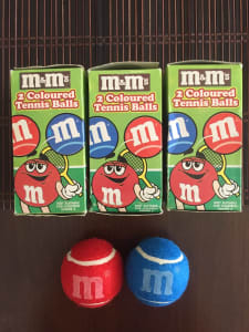 M & M’S Tennis Balls, 5 boxes of 2, Blue and Red - Brand New in Box 