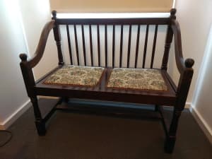 Antique wooden hall seat