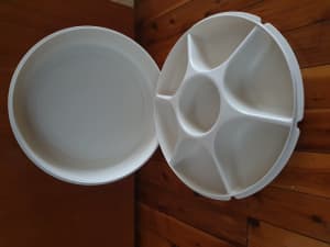 Large round Tupperware serving platter 