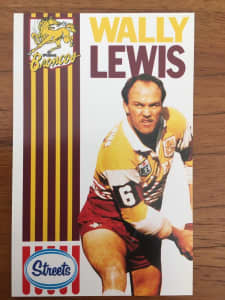 1989 Coca-Cola and Sunday Mail Broncos Card, Wally Lewis, Action Card