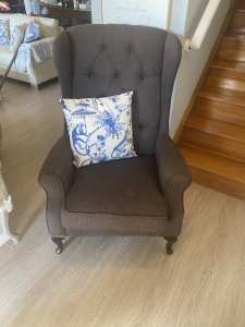 French Provincial Wingback Armchair