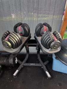 Adjustable Dumbell set with stand