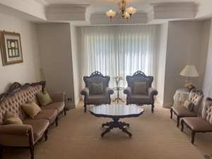 Elegant lounge sofa set with coffee table