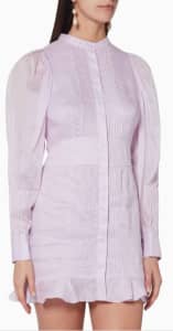 JOSLIN Designer Valentine Linen Ramie Shirt Dress Sz12 BNWOT