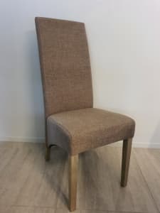 High back fabric dining chairs - set of 8